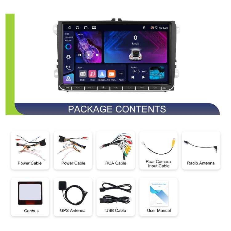 For Volkswagen 4+64G Multimedia Player Android 13 System
