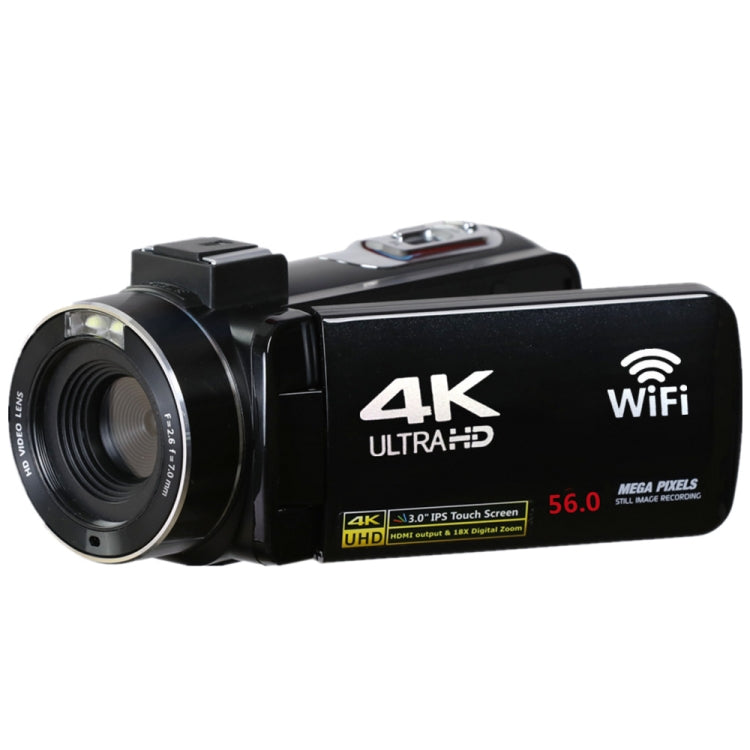4K  Digital Video Camera 3 Inch IPS Touch Screen 56MP 18X Digital Zoom WiFi Camcorder