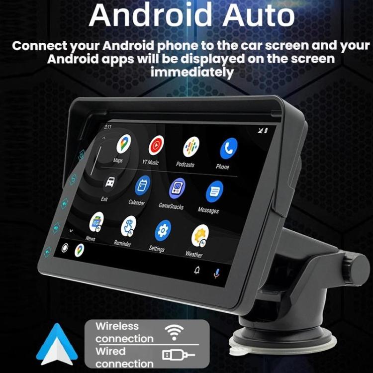 7 Inch Bluetooth 5.0 Portable CarPlay Monitor