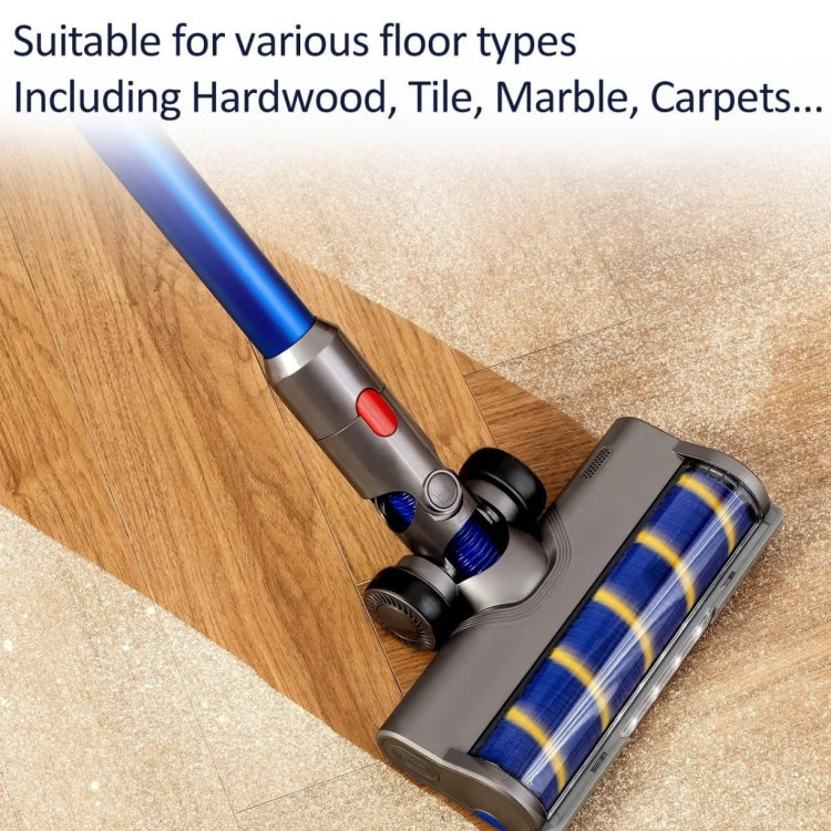 For Dyson V6 / V7 / V8 / V10 / V11 / V15 Soft Velvet Floor Brush & Direct Drive Roller Set with LED Light