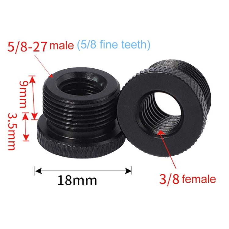 2pcs Metal 3/8 Female To 5/8-27 Male Adapter Screws Microphone Stands Conversion Photo Accessories