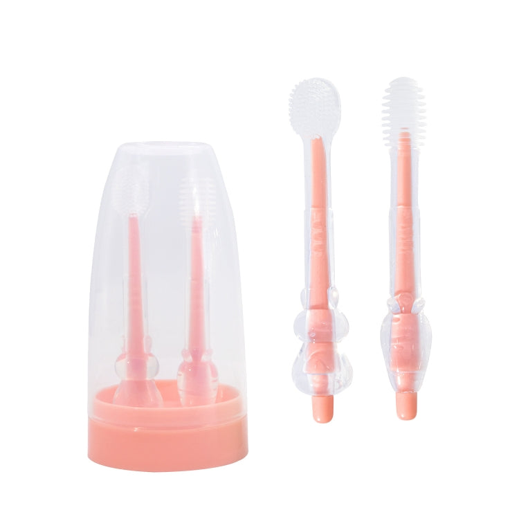 Food-grade Silicone Baby Milk Toothbrush + Tongue Brush Children Oral Cleaning Brush