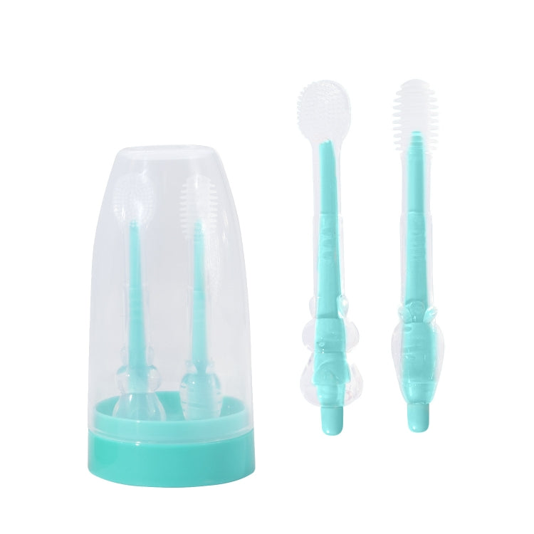 Food-grade Silicone Baby Milk Toothbrush + Tongue Brush Children Oral Cleaning Brush