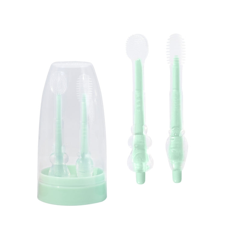 Food-grade Silicone Baby Milk Toothbrush + Tongue Brush Children Oral Cleaning Brush