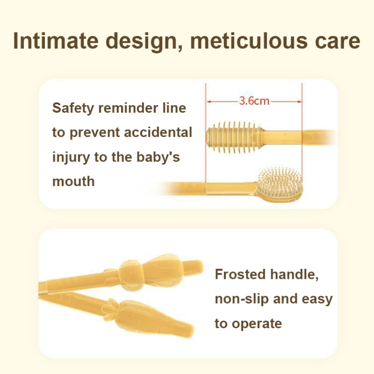 Food-grade Silicone Baby Milk Toothbrush + Tongue Brush Children Oral Cleaning Brush