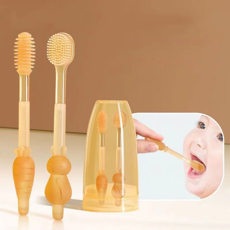 Food-grade Silicone Baby Milk Toothbrush + Tongue Brush Children Oral Cleaning Brush