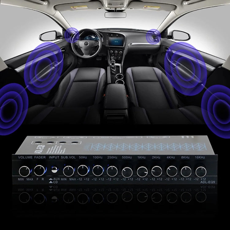 ADL-EQ9  Car Audio 9-Band Equalizer EQ Tuning Crossover Amplifier