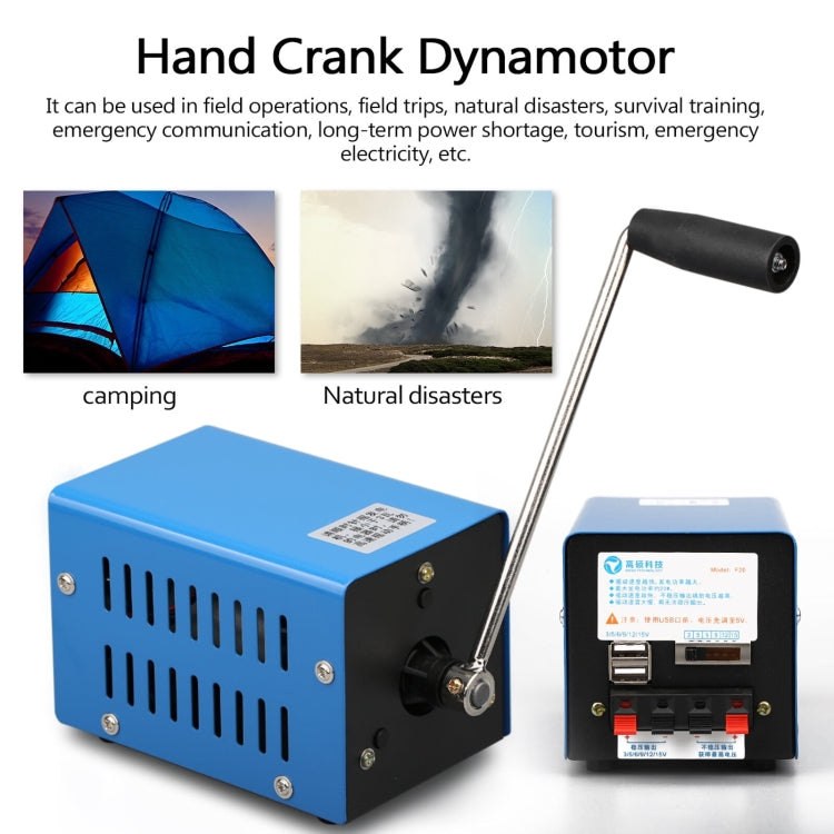 GOSO 20W Hand Crank Generator With USB Port For Disaster Emergency