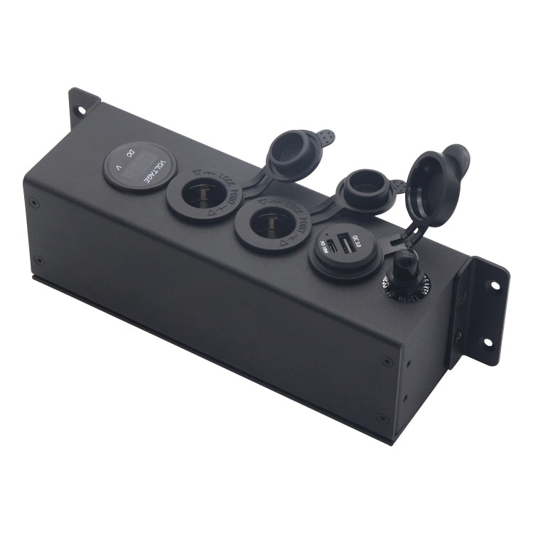 USB Voltmeter Cigarette Lighter Socket With Switch Power Box For Car And Ship