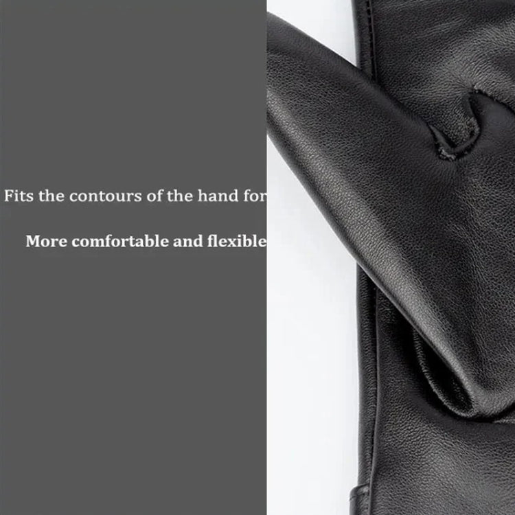 Women Sheepskin Wool Fleece Lined Windproof Warm Gloves Touchscreen Thick Snow Driving Gloves