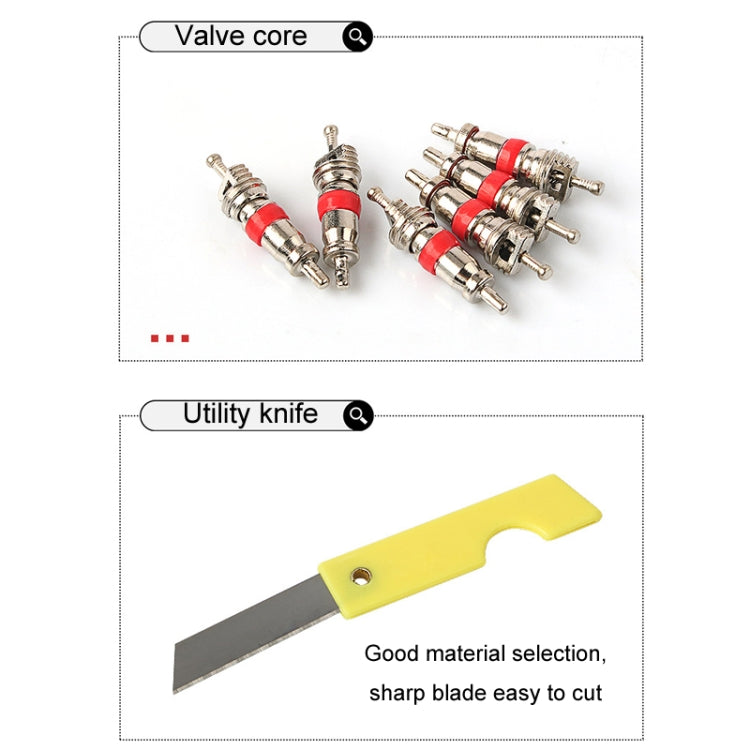 46pcs /Set Car Tubeless Tire Repair Needle Rubber Strip Valve Tip Needle-nosed Pliers Tool Set