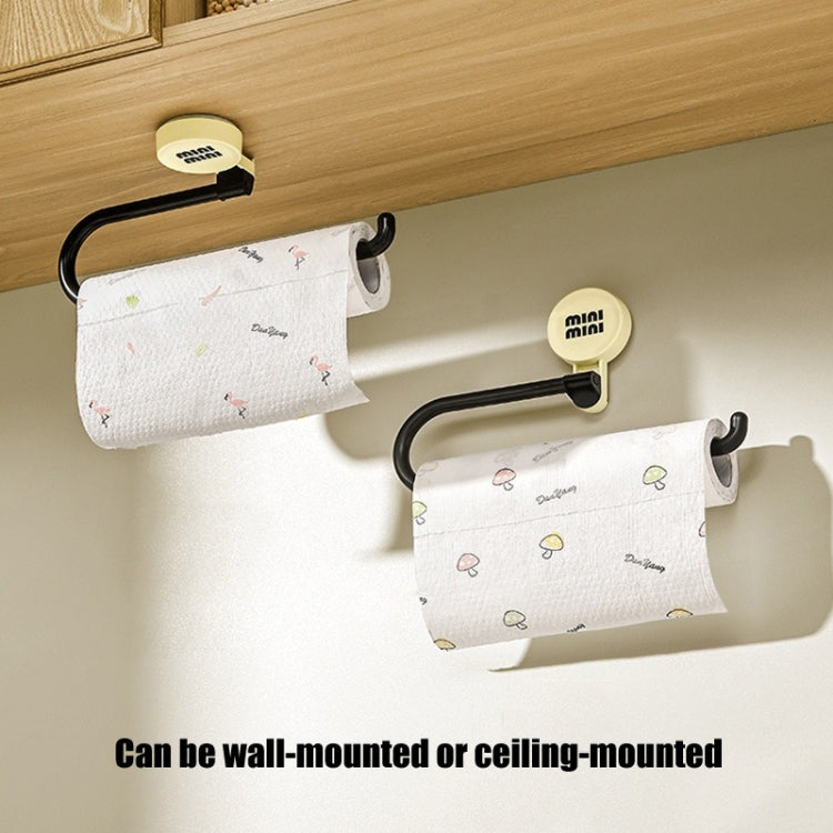 Wall-Mounted Suction Cup Roll Tissue Holder Storage Hook For Cling Film Rag And Towel