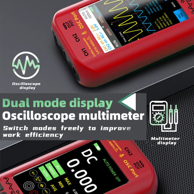 BSIDE O9 Digital Handheld Dual Channel 50MHz Oscilloscope Signal Source Multimeter
