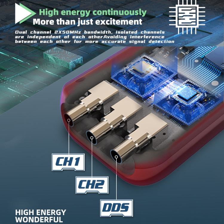 BSIDE O9 Digital Handheld Dual Channel 50MHz Oscilloscope Signal Source Multimeter