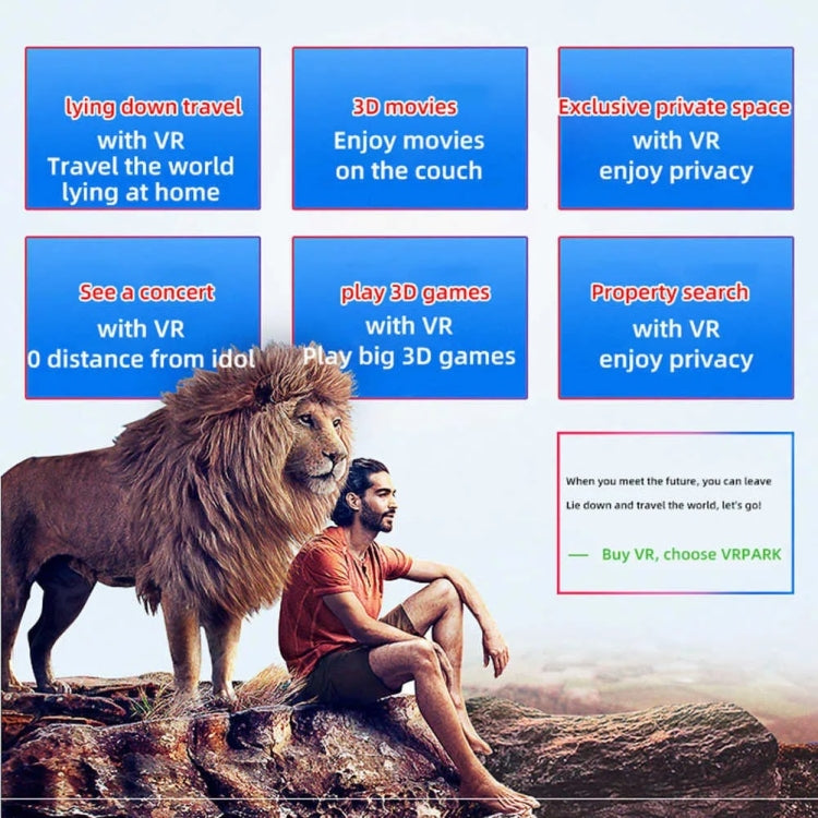 VRPARK J60 Virtual Reality Headset VR Glasses Built-In Headphones For Immersive Experience