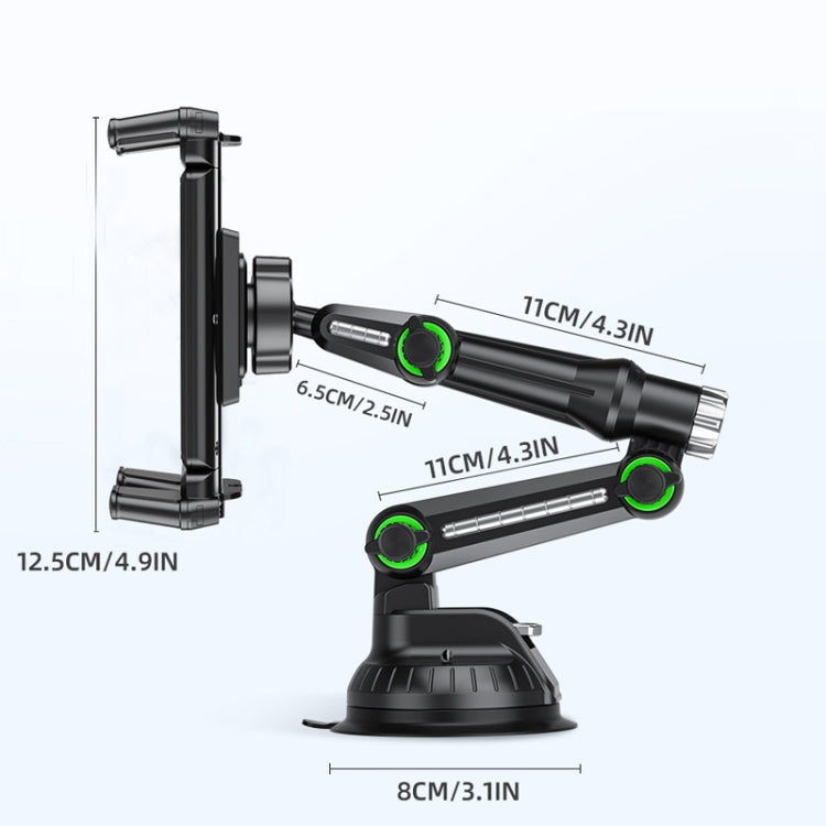 Car Suction Cup Extended Tube Stacking Screen Phone Tablet Universal Holder