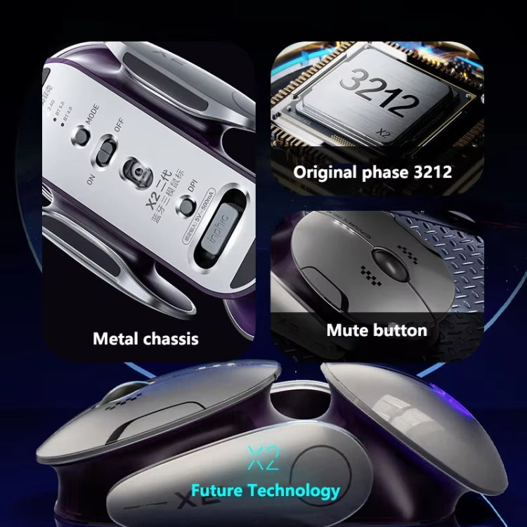 Inphic X2 Bluetooth Wireless Mouse Tri-Mode Silent Rechargeable Office Gaming Laptop Mouse