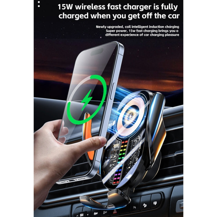 15W Car Sound Pickup Atmosphere Light Wireless Mobile Phone Charging Stand
