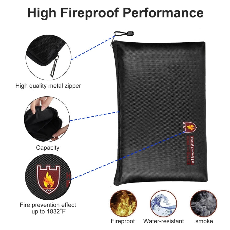 Fireproof Waterproof Document And Money Bag Cash Envelope For Jewelry Passport Valuables