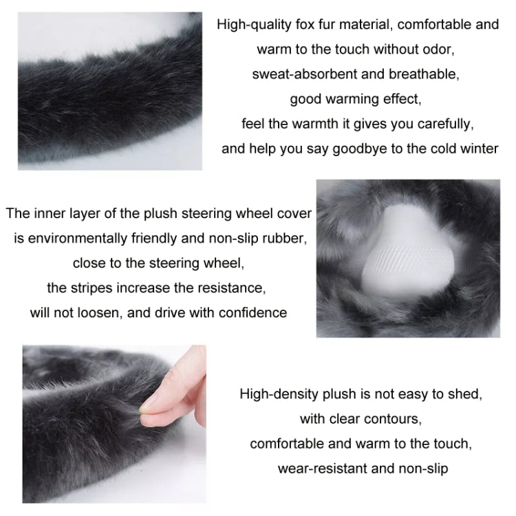 38cm Car Steering Wheel Winter Warm Short Plush Cover