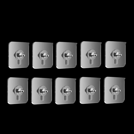 10pcs /Pack Transparent Seamless Strong Adhesive Screw Hooks Nail Free Photo Frame Wall Hook