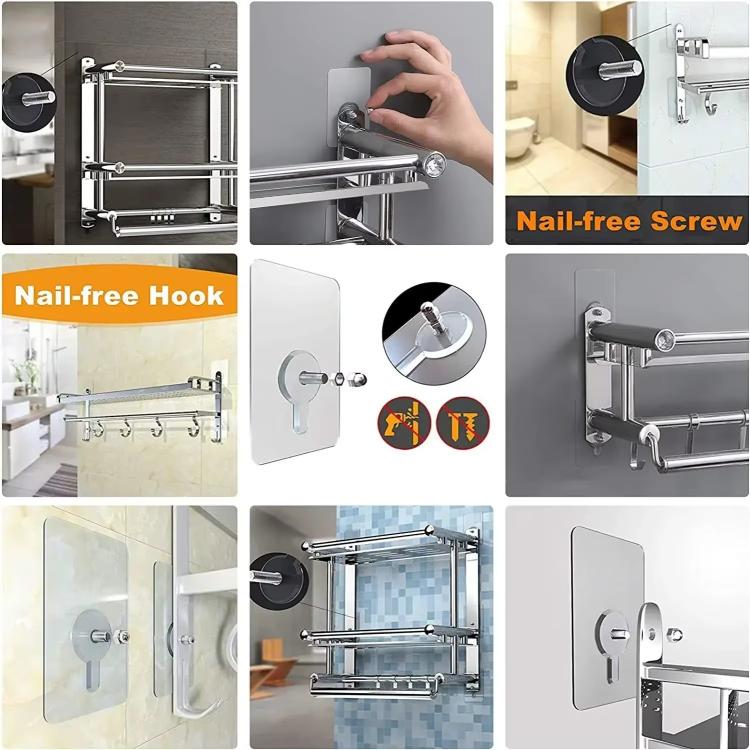 10pcs /Pack Transparent Seamless Strong Adhesive Screw Hooks Nail Free Photo Frame Wall Hook