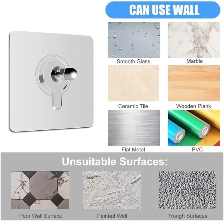 10pcs /Pack Transparent Seamless Strong Adhesive Screw Hooks Nail Free Photo Frame Wall Hook