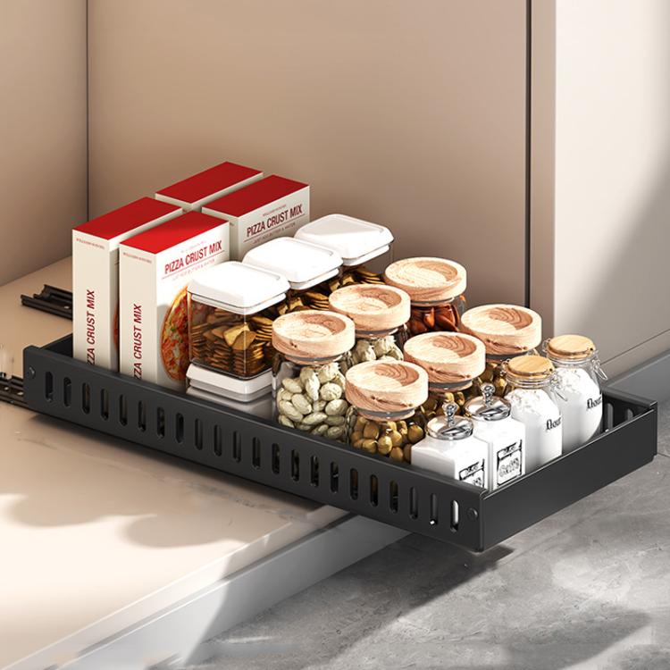 Kitchen Pull-Out Rack Pots And Pans Organizer Cabinet Countertop Dish Tray