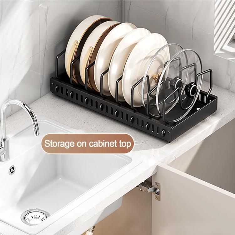 Kitchen Pull-Out Rack Pots And Pans Organizer Cabinet Countertop Dish Tray