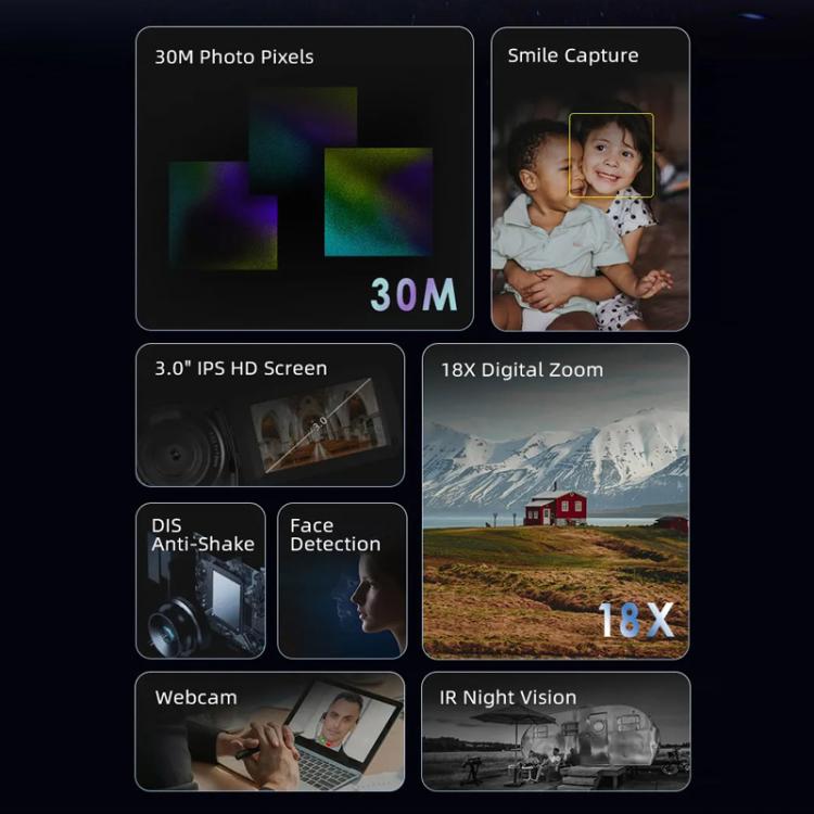 Ordro 1080P 30fps HD Night Vision Infrared Digital Camera