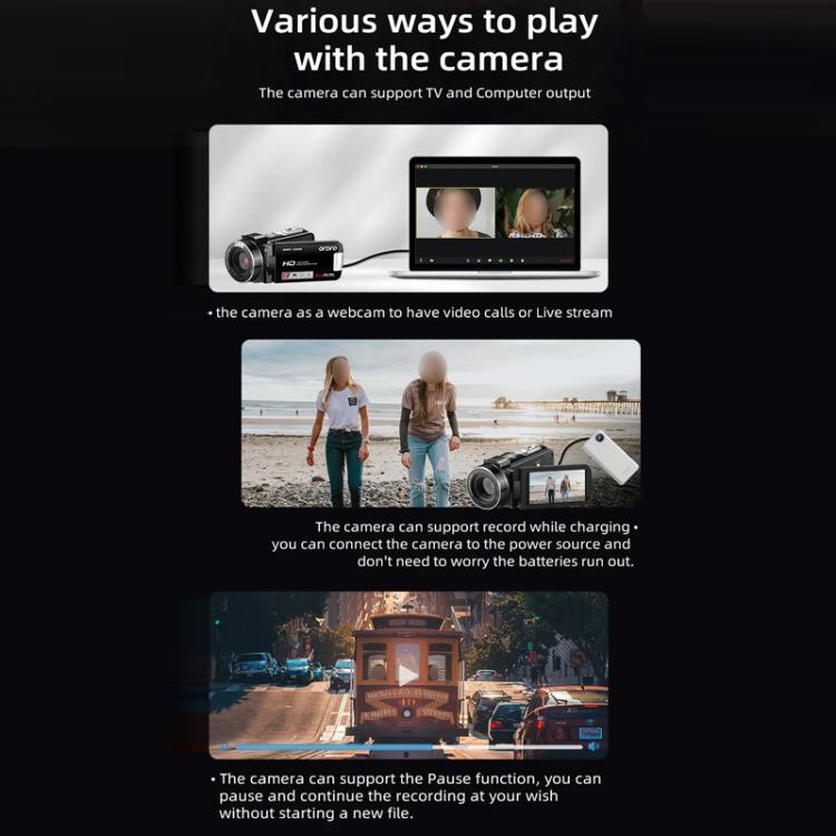 Ordro 1080P 30fps HD Night Vision Infrared Digital Camera