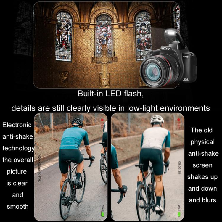 Ordro 4K Ultra HD Rotating Screen Optical Zoom Digital Camera