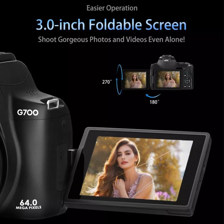 Ordro 4K Ultra HD Rotating Screen Optical Zoom Digital Camera