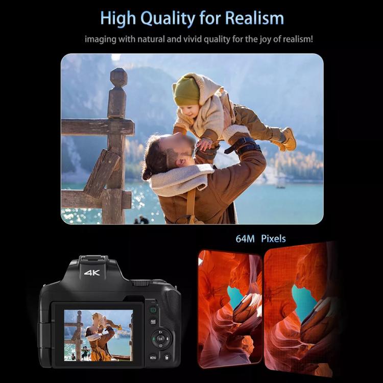 Ordro 4K Ultra HD Rotating Screen Optical Zoom Digital Camera