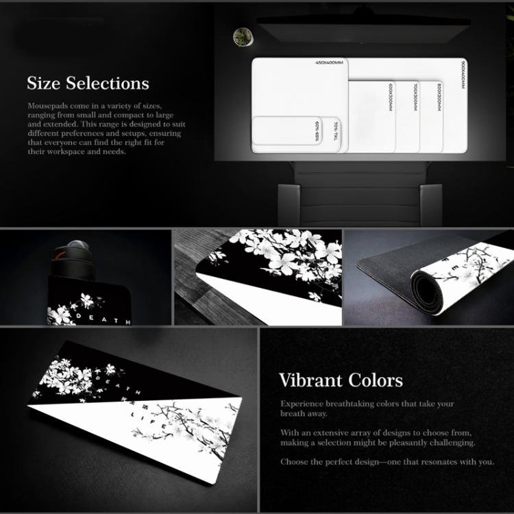 Ink Painting Cherry Blossom Rubber Non-Slip Mouse Pad Desk Mat