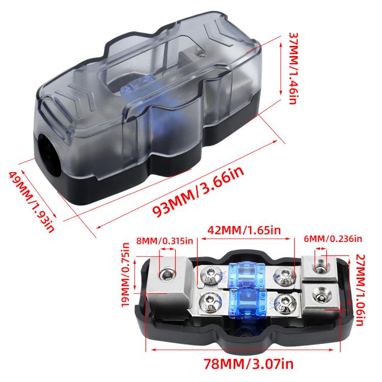 1 Out 2 Ways Car Audio Power Fuse Holder Car Fuse Distribution Block