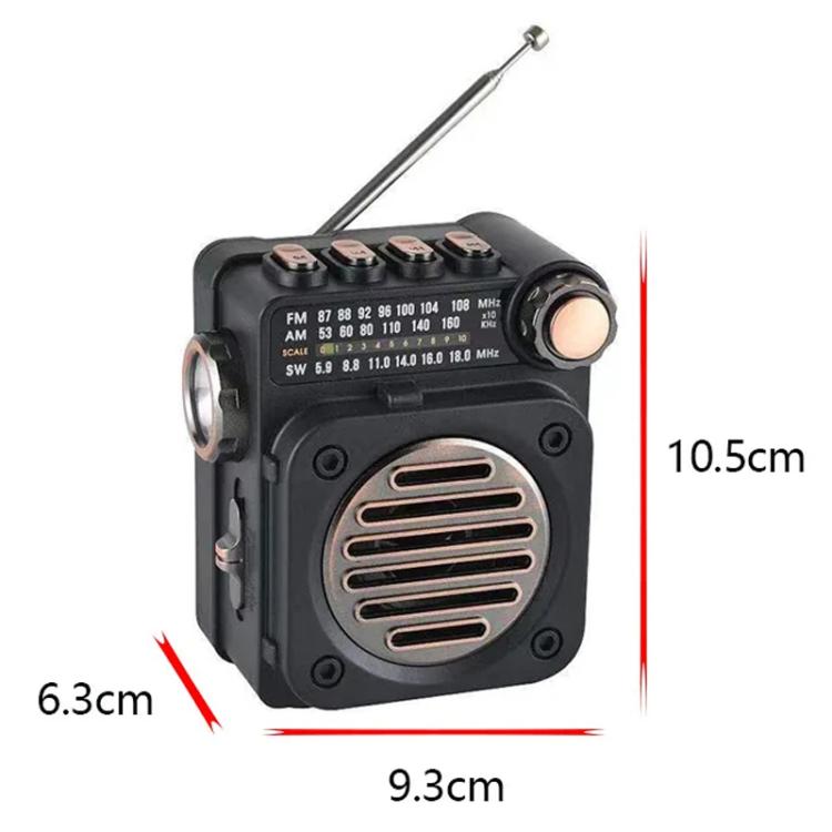 PuXing M8BT Mini Multi-band FM / AM / SW Radio with LED Flashlight