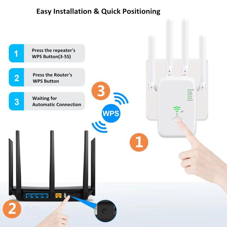 Urant U11 300Mbps 2.4G Wireless Repeater WiFi Signal Amplifier Support WPS Quick Setting