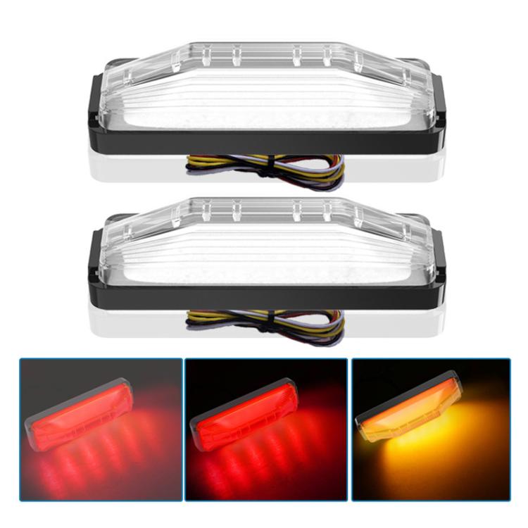2pcs 28LED Bi-Color High Brake Tail Lights Turn Signal Lights For Sweeper / RV / Van / Truck Modification