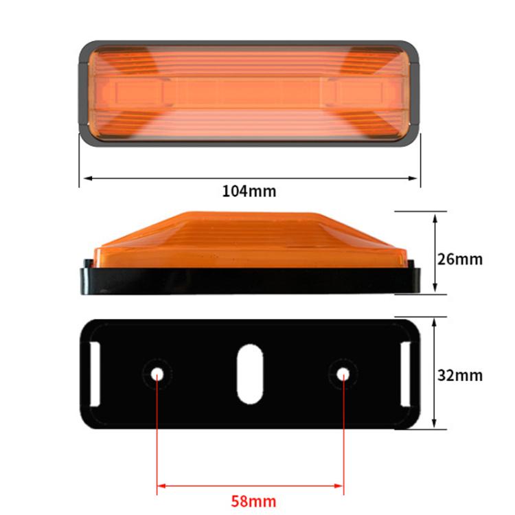 2pcs 28LED Bi-Color High Brake Tail Lights Turn Signal Lights For Sweeper / RV / Van / Truck Modification