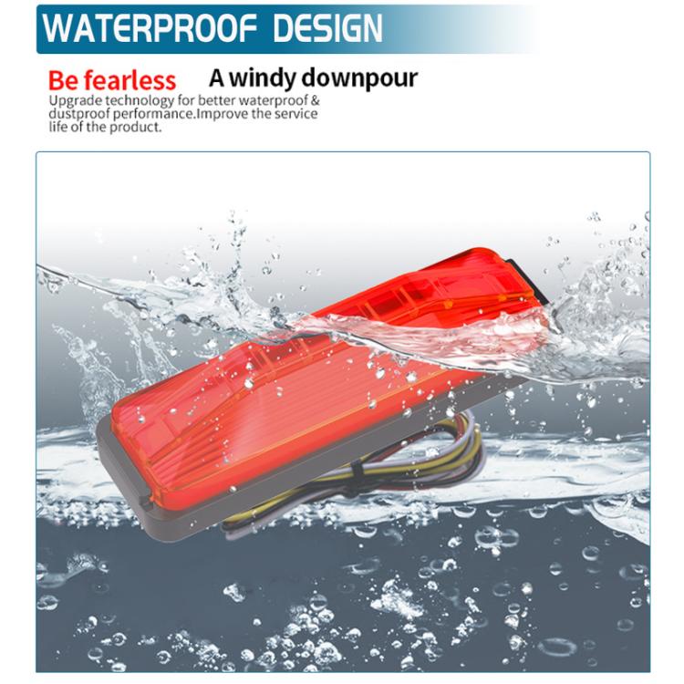 2pcs 28LED Bi-Color High Brake Tail Lights Turn Signal Lights For Sweeper / RV / Van / Truck Modification