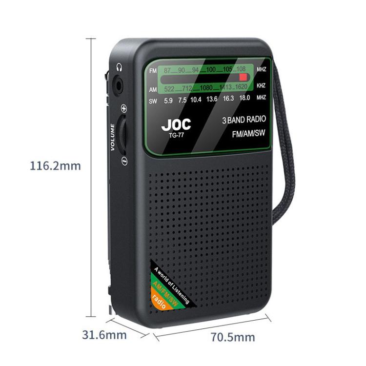 JOC TG-77 Mini FM / AM / SW Portable Full-Band Full-Channel Radio