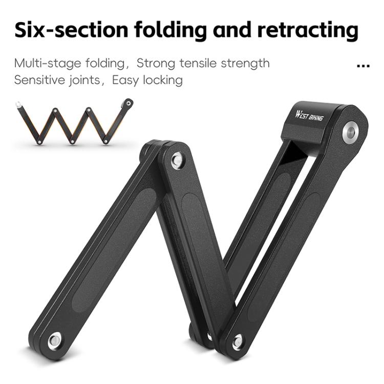 WEST BIKING Bicycle Folding Lock Anti-theft Equipment For Cycling