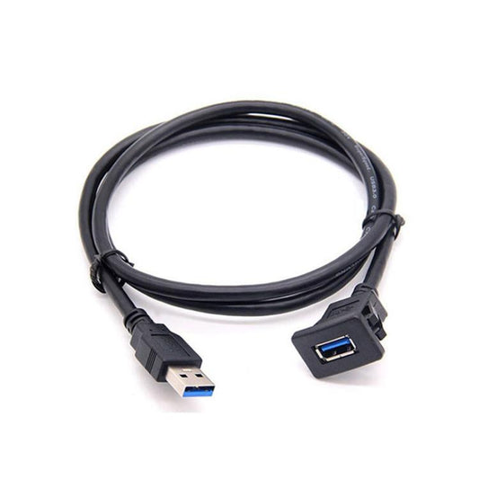 Square Snap-On USB3.0 Compatible 2.0 Car Boat Motorcycle Instrument Panel Extension Cable