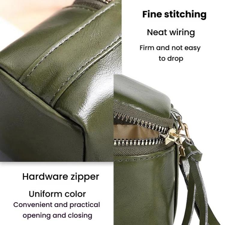 Oil Wax PU Leather Portable Bucket Bag Mini Retro Lipstick Earphone Bag Small Objects Storage Coin Purse