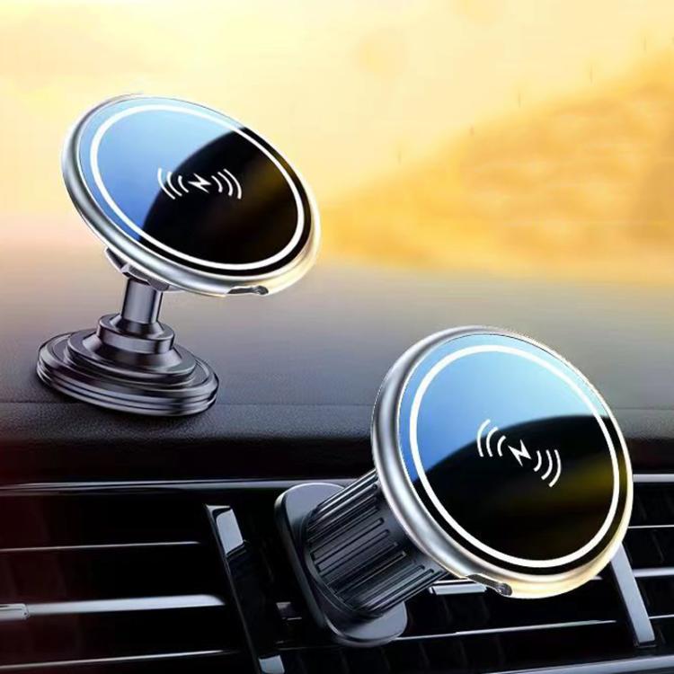 15W Car Magnetic Wireless Charging Phone Holder Alloy Base