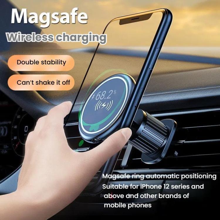 15W Car Magnetic Wireless Charging Phone Holder Alloy Base