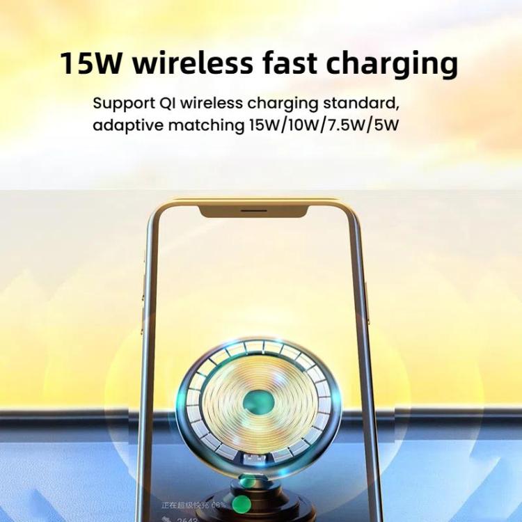 15W Car Magnetic Wireless Charging Phone Holder Alloy Base