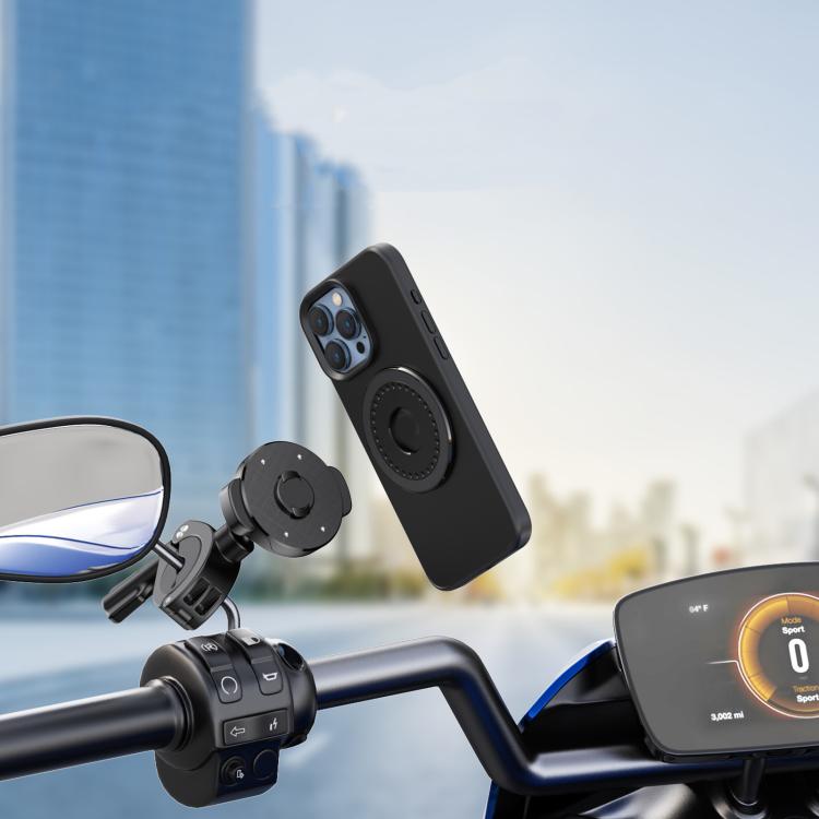 Bicycle Motorcycle Snap-On Mobile Phone Holder With Magnetic Ring
