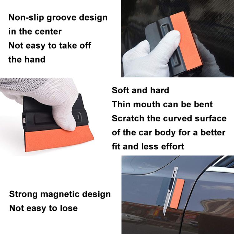 Car Film Scraper Imitation Buckskin Scraper With Magnetic Attraction
